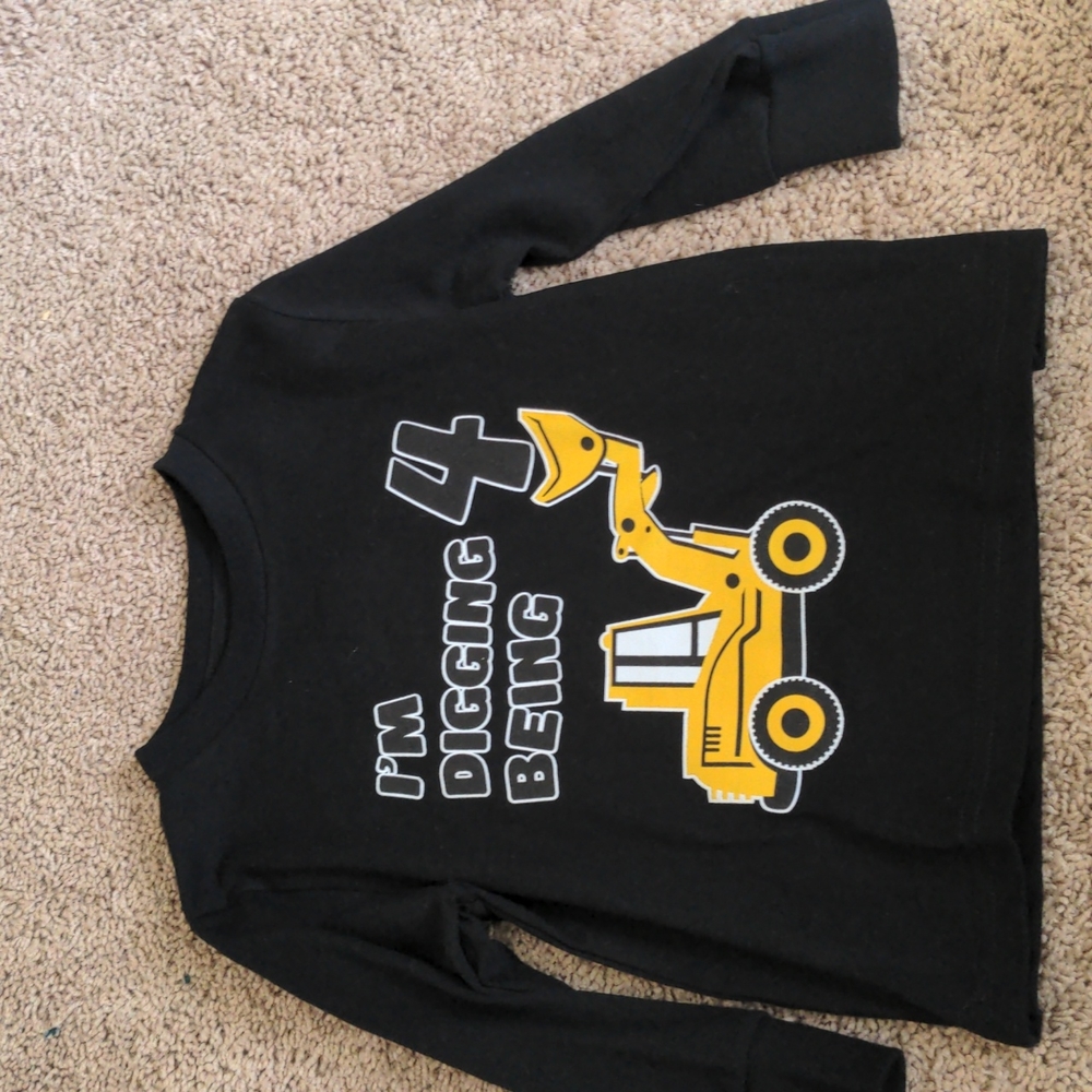 Boys tractor 4th birthday shirt